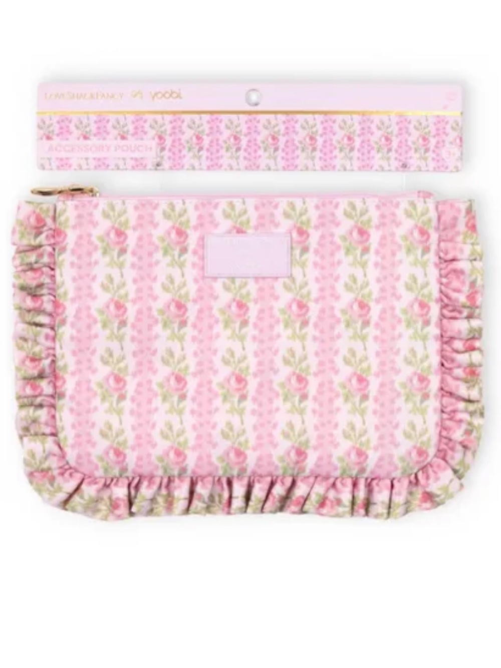 NWT LoveShackFancy x Target - Blooming Heirloom Bow Zip Ruffle Pouch/Clutch